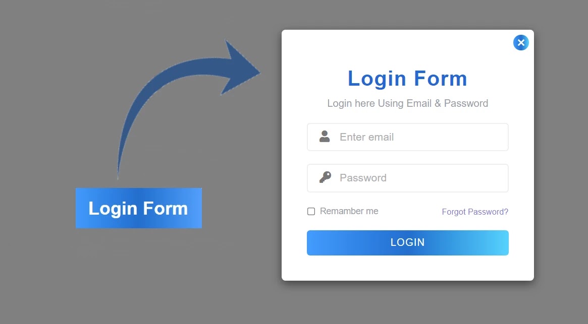 How To Make Popup Login Form In Html