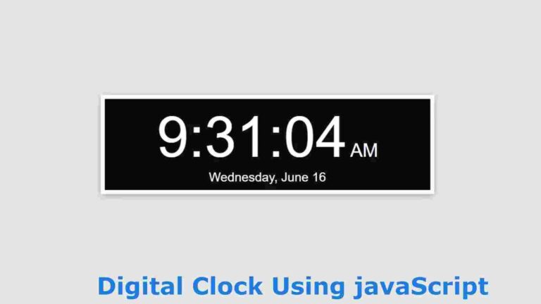 How to Create a digital clock with date using JavaScript