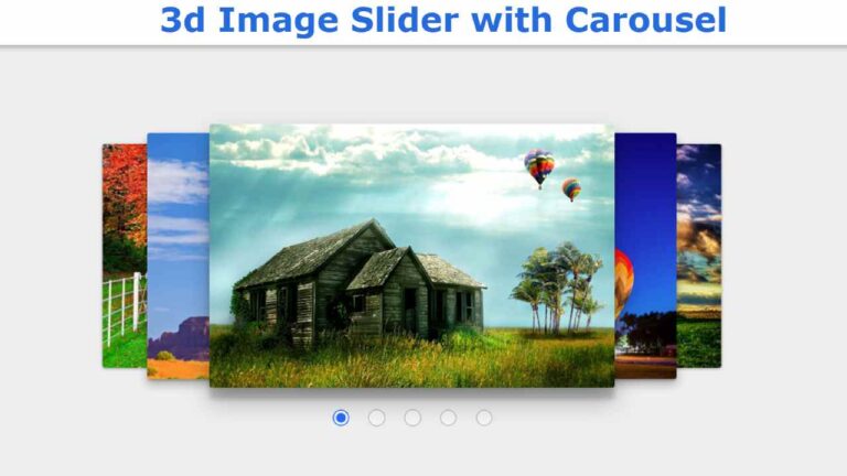 3d Image Slider with Carousel using HTML CSS