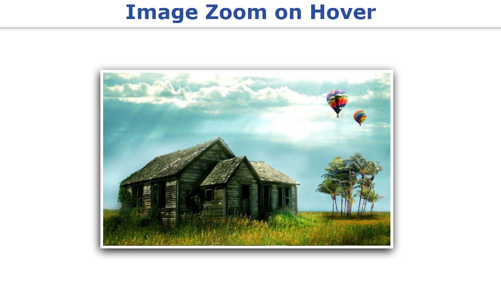 Image Zoom on Hover using Pure Javascript & CSS 