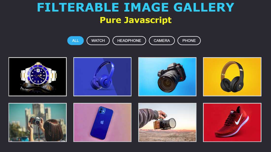 Responsive Filterable Image Gallery using HTML, CSS & Javascript -  