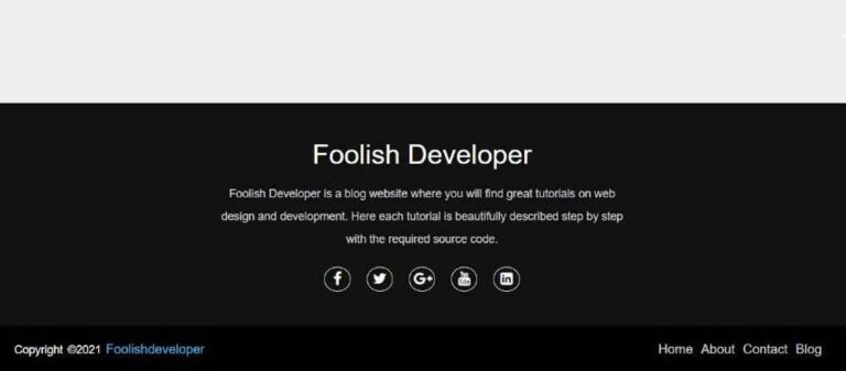 footer design html and css