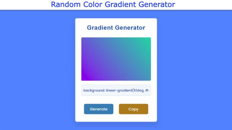 Random CSS Gradient Generator with JavaScript