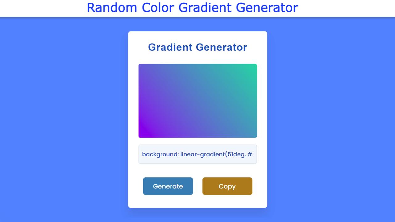 Random Gradient Generator - Random Gradient Generator cung cấp cho bạn sự đa dạng và sáng tạo trong thiết kế website. Bạn có thể thử nghiệm và khám phá vô vàn mẫu gradient để tạo ra những website có thiết kế độc đáo và ấn tượng. Công cụ này giúp tiết kiệm thời gian của bạn trong việc thiết kế, giúp bạn tập trung hơn vào các vấn đề cốt lõi.