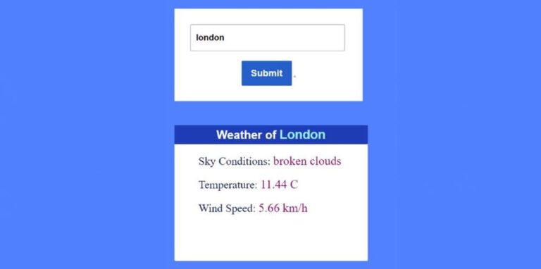 Simple Weather App using JavaScript