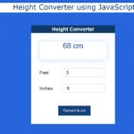 Height Converter App using JavaScript – Free Source Code