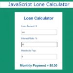 Simple Loan Calculator using JavaScript & CSS