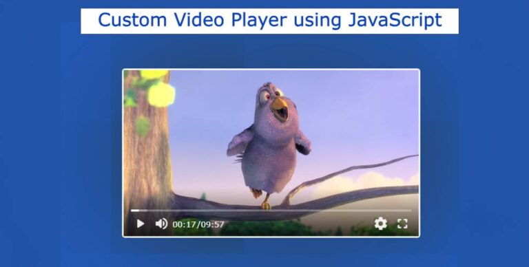 Create A Custom Video Player using JavaScript & HTML