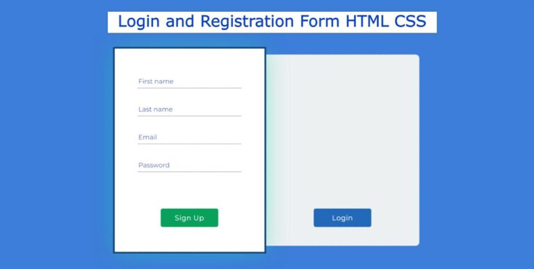 Login and Registration Form using HTML and CSS