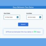 Days Between Two Dates Using JavaScript & CSS