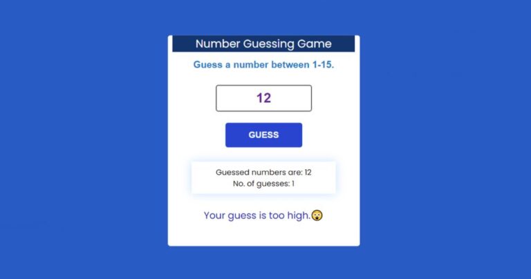 Number Guessing Game Using JavaScript