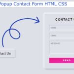 Popup Contact Form using HTML and CSS (Free Code)