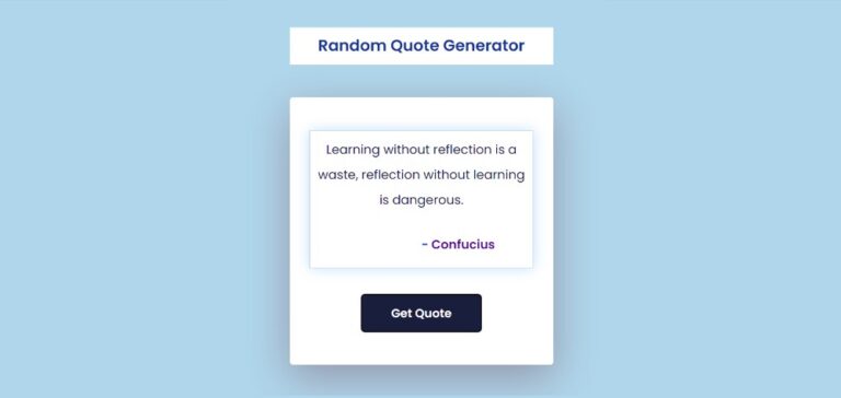 Random Quote Generator using JavaScript & CSS