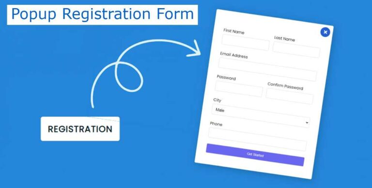 Popup Registration Form in HTML