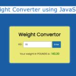 Simple Weight Converter using JavaScript (Code + Demo)