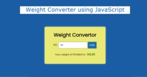 Read more about the article Simple Weight Converter using JavaScript (Code + Demo)