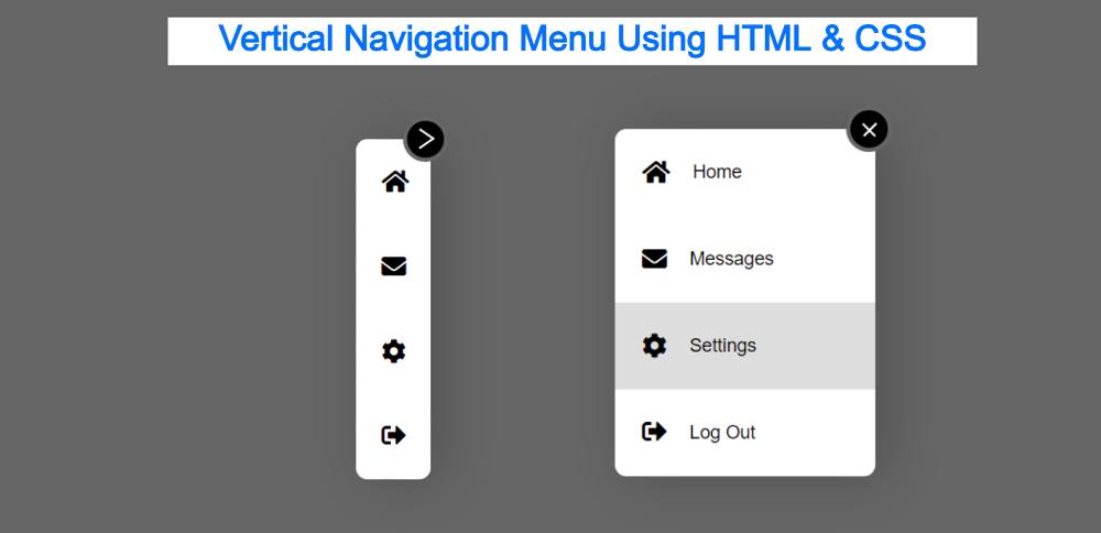 Simple Vertical Navigation Menu Using HTML & CSS 