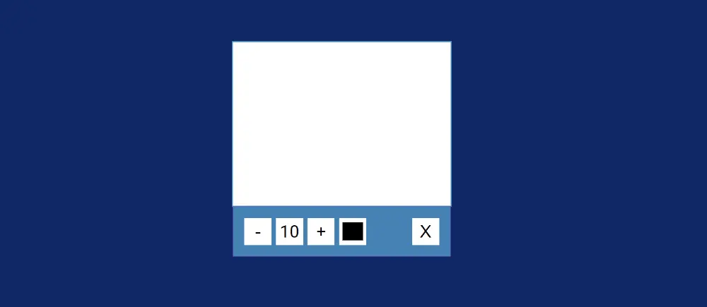Control buttons of the canvas drawing tool