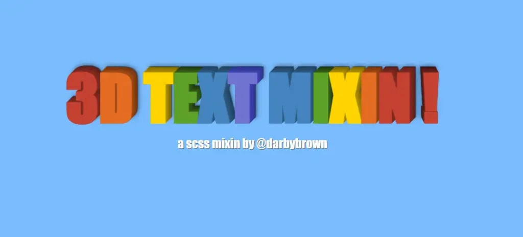 CSS 3D Text Mixin