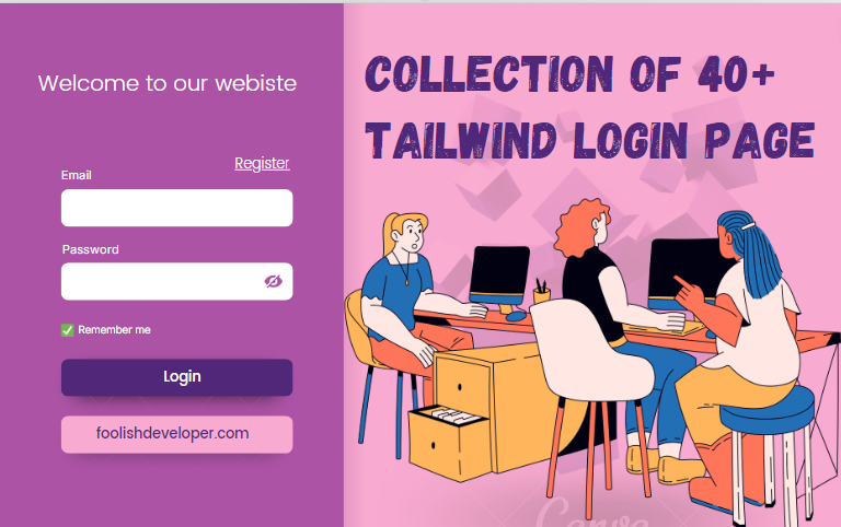 Tailwind Login Form page