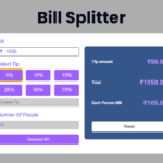 Bill Splitter Using HTML , CSS and JavaScript