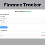 Finance Tracker Using HTML, CSS and JavaScript