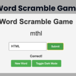 Word Scramble Game Using HTML, CSS and JavaScript