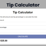 Tip Calculator Using HTML, CSS and JavaScript
