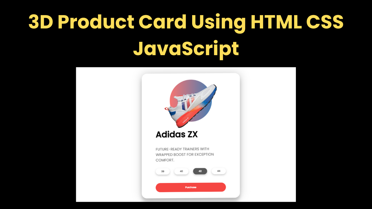 3D Product Card Using HTML CSS JavaScript